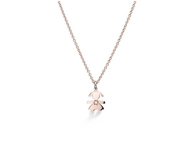 CRUMBS FEMALE PENDANT IN ROSE GOLD AND DIAMOND LE BEBE' LBB322